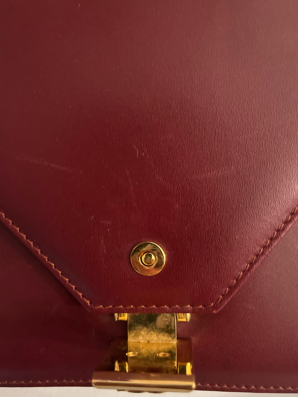 Cartier Burgundy Leather Shoulder Bag with Gold Hardware - Picture 4 of 14